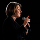 Senator Amy Klobuchar speaks during a forum for presidential candidates in Des Moines, Iowa on July 15.